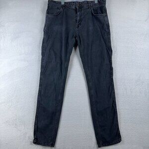Zara Skinny Leg Jeans Mid Rise Charcoal Wash Denim Men's Black Size 34